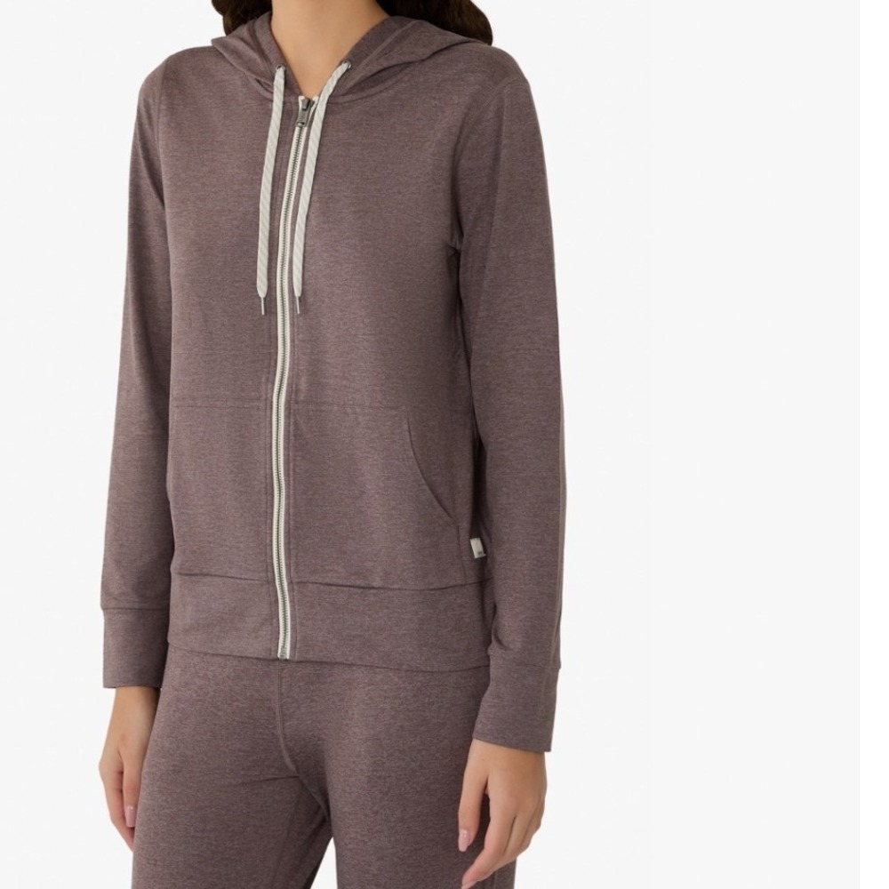 Vuori Halo Performance 2.0 Zip Up Hoodie Purple Brown VW268 Large Sweatshirt Gym
